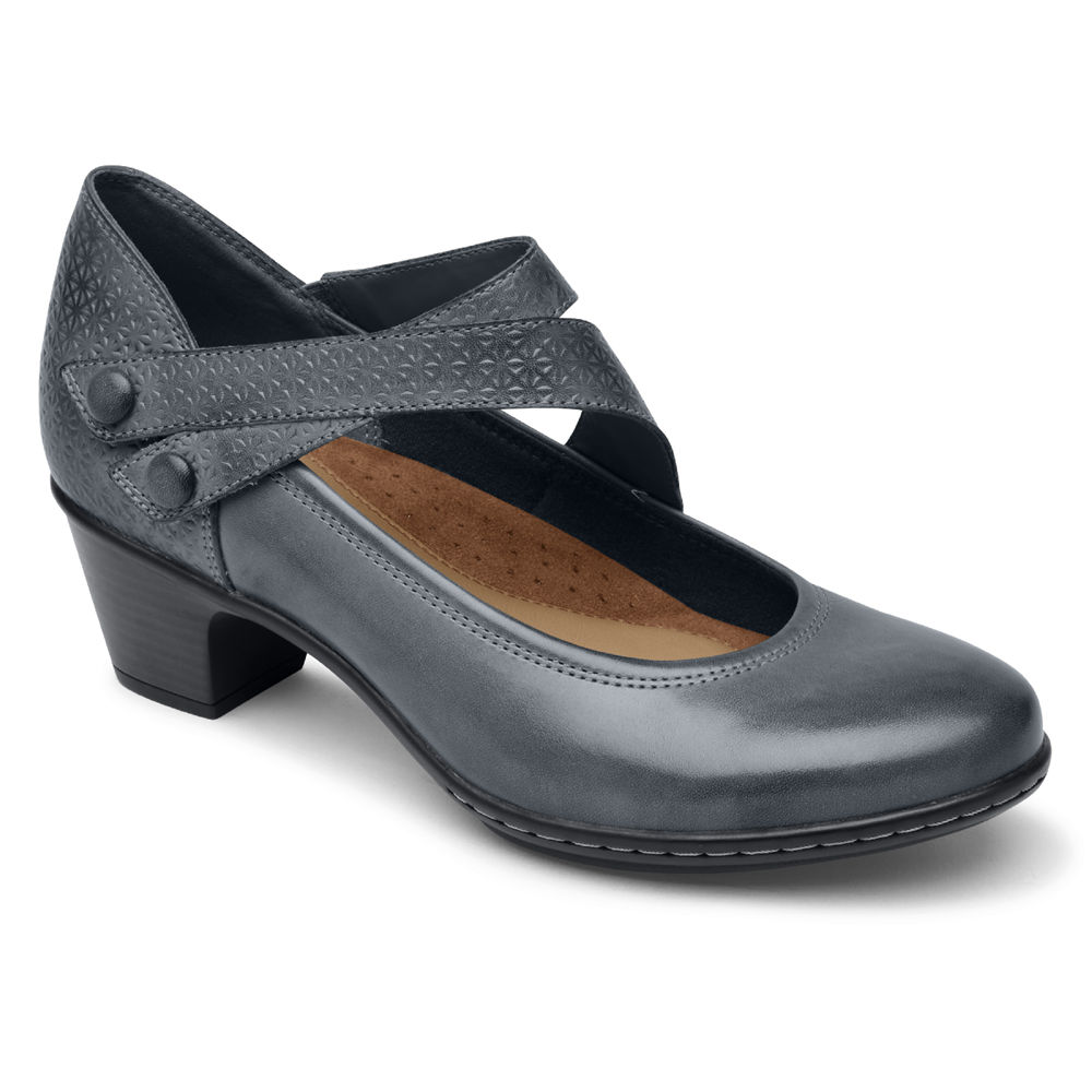 Rockport Singapore Womens Wedges - Cobb Hill Kailyn Asymmetrical Mary Jane Navy - BW0134952